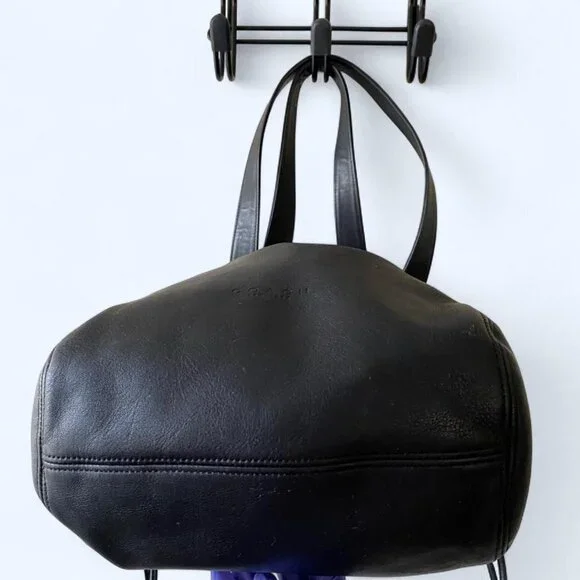 Vintage Coach Lexington Drawstring No. 4180 Black Leather Made in Italy - Picture 4 of 10